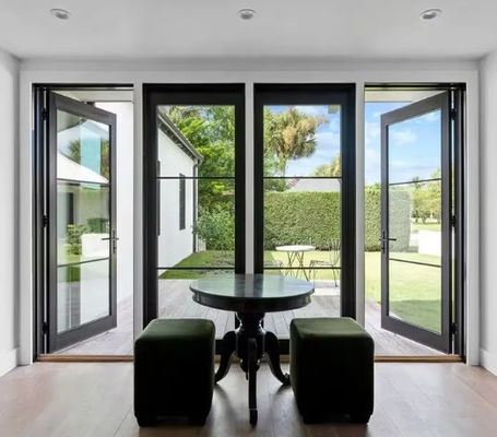 粉体塗装アルミニウム合金製カスタムブラック断熱ガラススイングドア