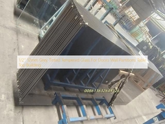 1/2'' 12mm グレー色染めガラス 扉 壁隔壁 テーブル トップビル